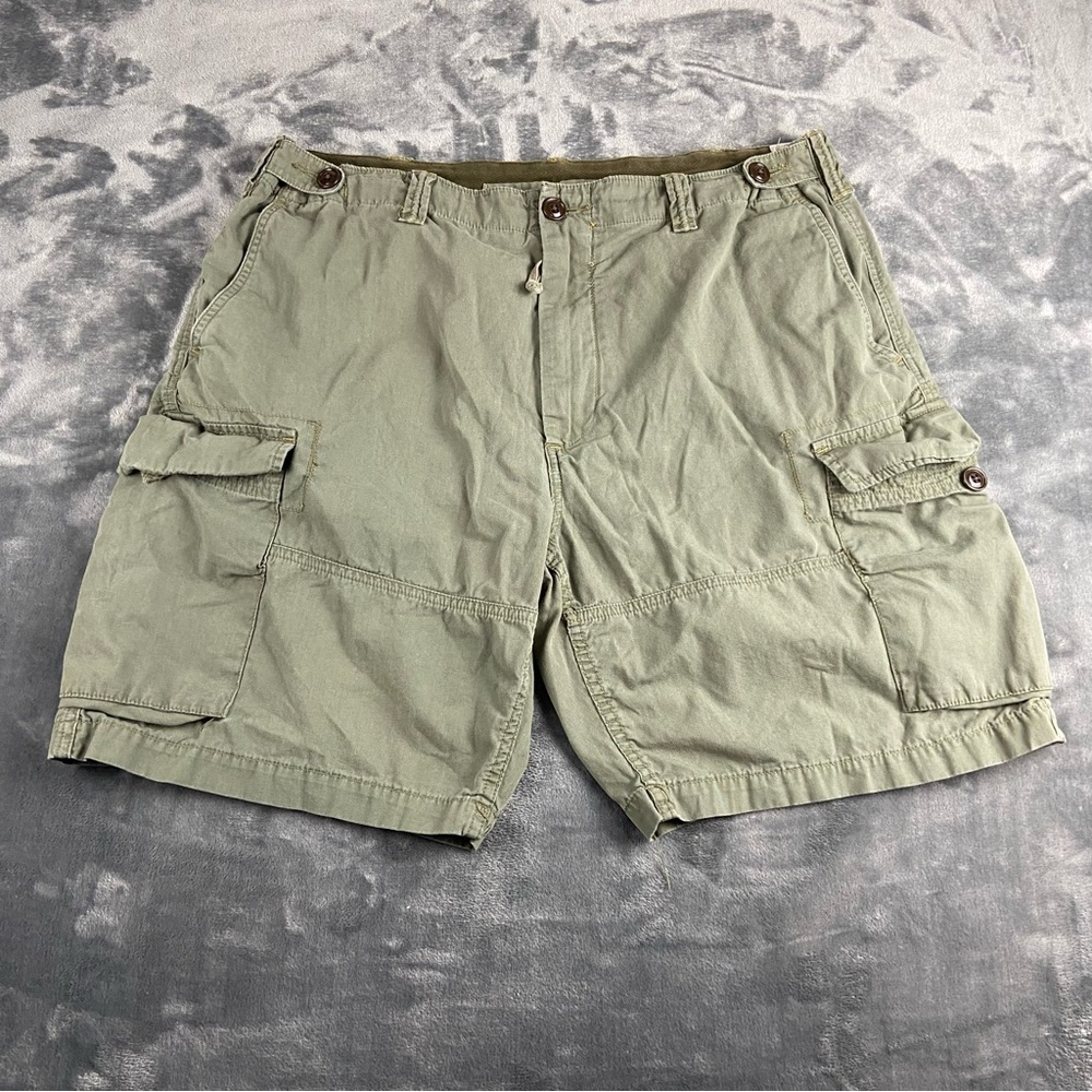 Vtg Polo Ralph Lauren Shorts Men 38 Fits 35x8.5 Utility Canvas Drill Khaki Cargo